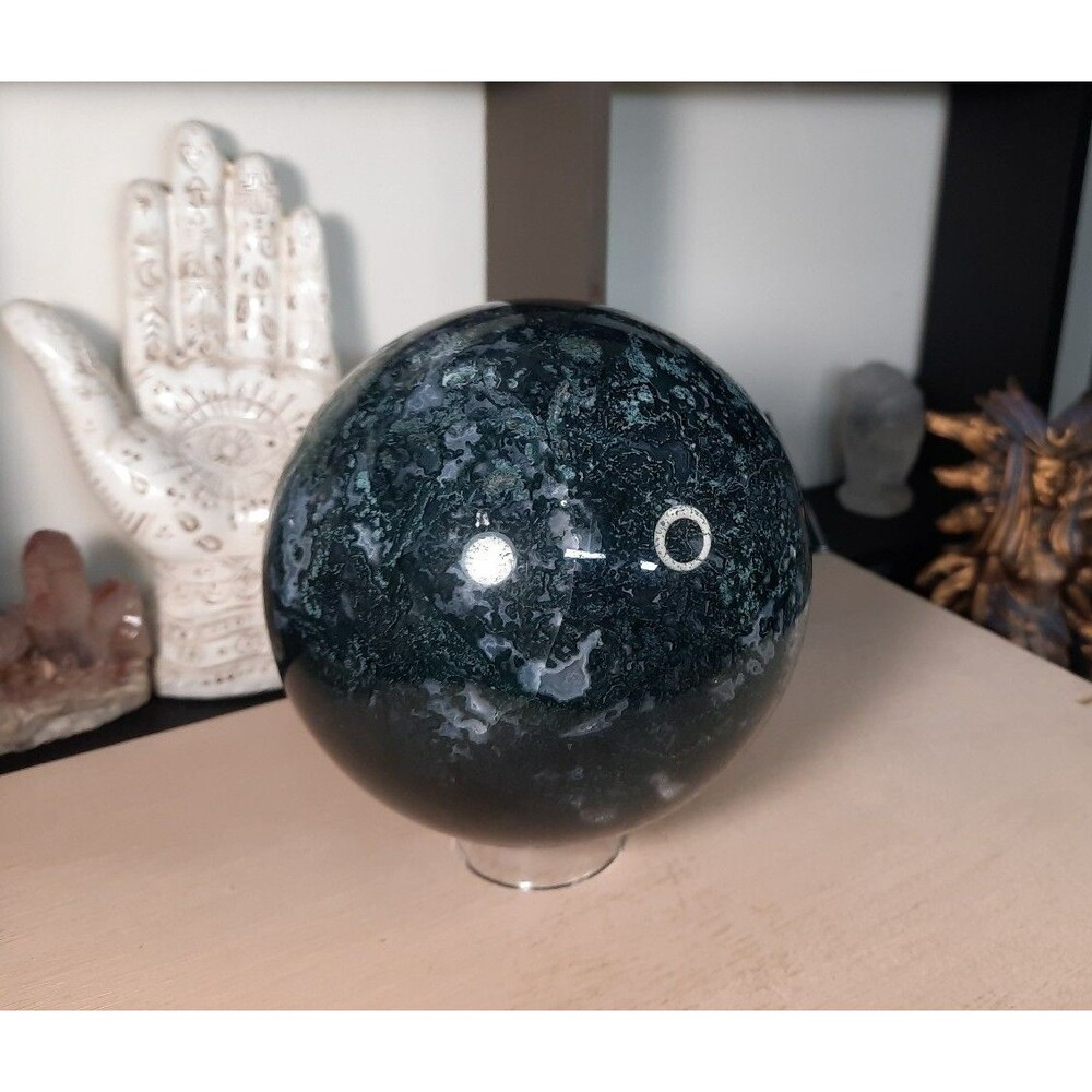 Moss Agate Crystal Sphere